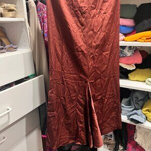 Johanna Ortiz Women's Red Silk Velvet Trim High-Waist Maxi Skirt Size 2
